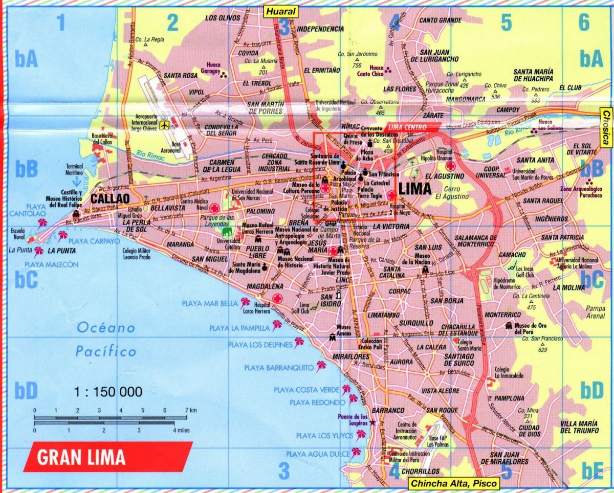 Mapa de Lima atraccions