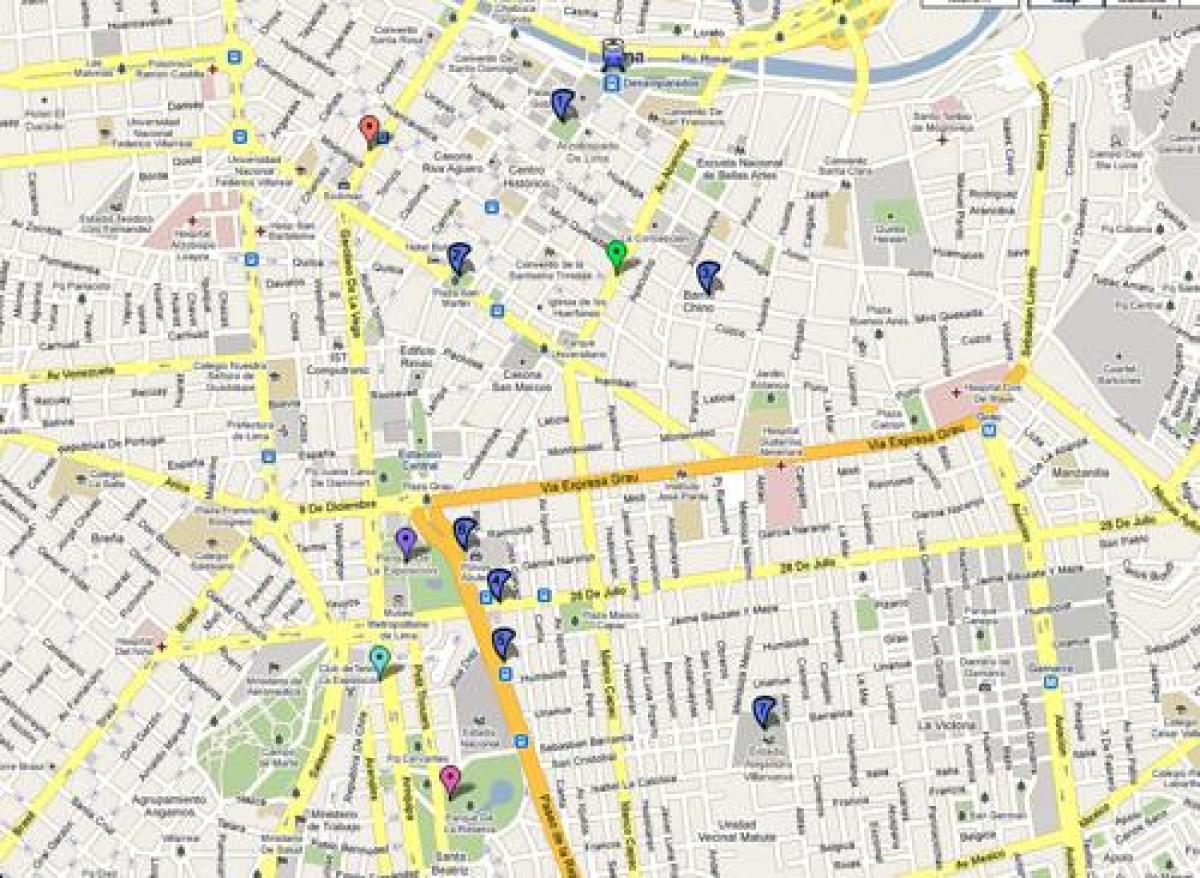 Lima, perú autobús mapa de rutes