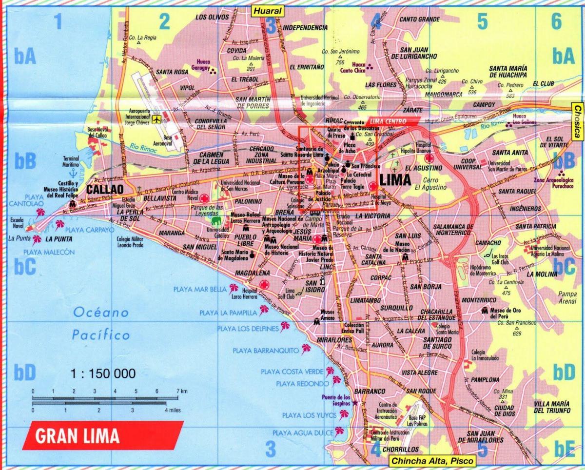 Mapa de Lima hop on hop off bus