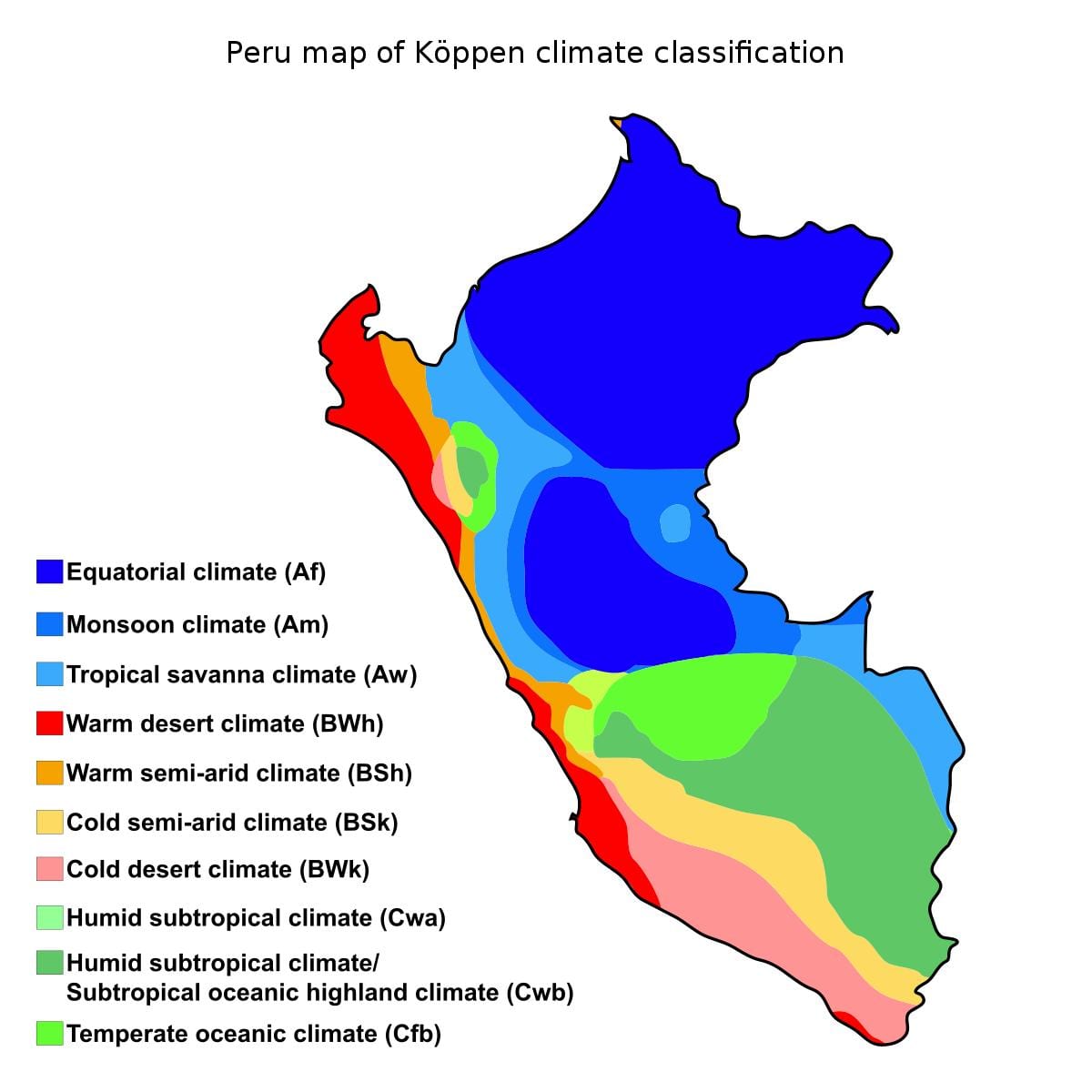 Mapa del perú climàtic